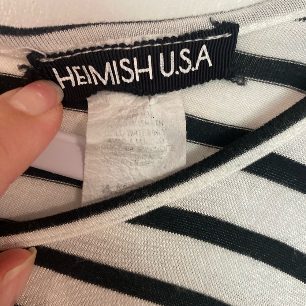 Heimish USA Striped Round Neck Short Sleeve Romper - Size Large - Picture 4 of 6